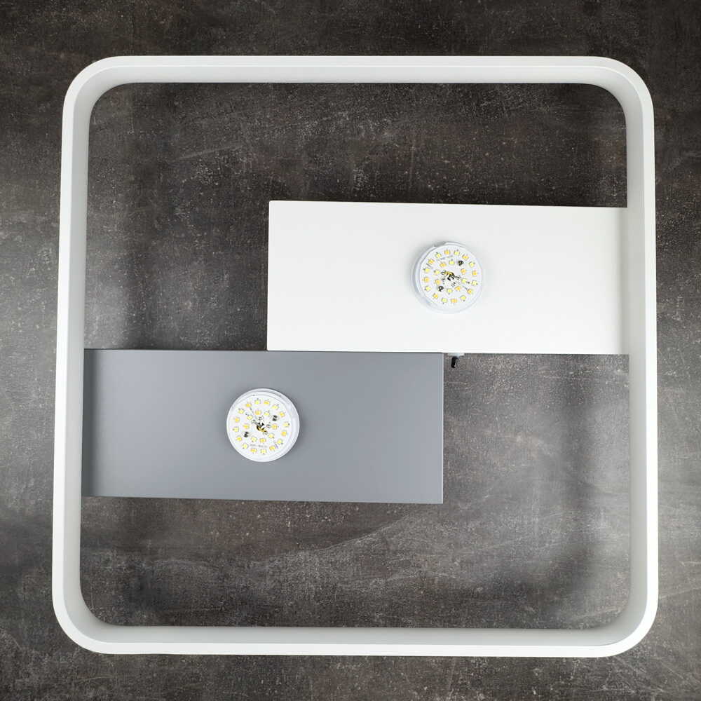 Светильник LED smart PICASSO-S с пультом 85Вт 3000-5000K 5900Lm Квадратный Бело-серый 220645